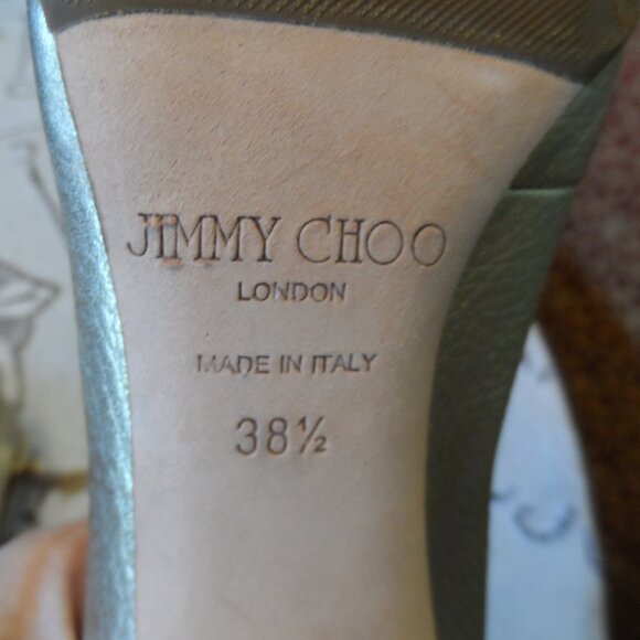 New Jimmy Choo Gold Metallic Ankle Boots w/Front Chain Detail Size 38.5B - Picture 16 of 16